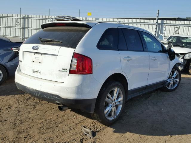 2FMDK3J92EBA58106 - 2014 FORD EDGE SEL WHITE photo 4