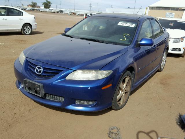 1YVHP80D655M37960 - 2005 MAZDA 6 S BLUE photo 2