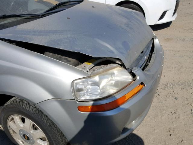 KL1TD52685B365884 - 2005 CHEVROLET AVEO BASE Srebrny zdjęcie 9