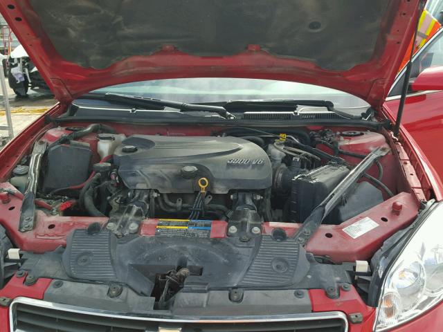 2G1WC57M791219636 - 2009 CHEVROLET IMPALA 2LT RED photo 7