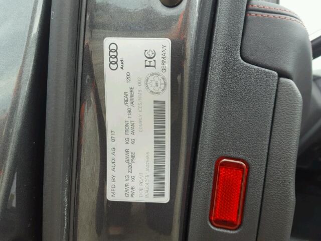 WAUC4DF51JA025655 - 2018 AUDI S5 PRESTIG GRAY photo 10