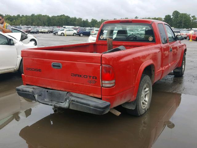 1D7HL12X13S266832 - 2003 DODGE DAKOTA SXT RED photo 4