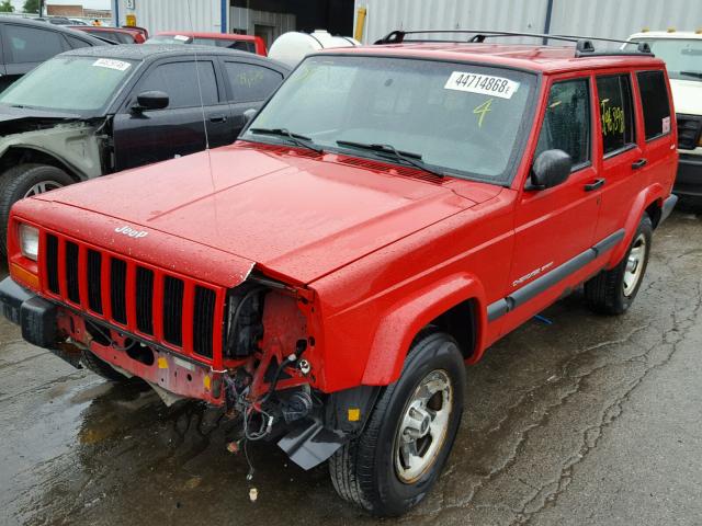 1J4FF48S6YL228935 - 2000 JEEP CHEROKEE S RED photo 2