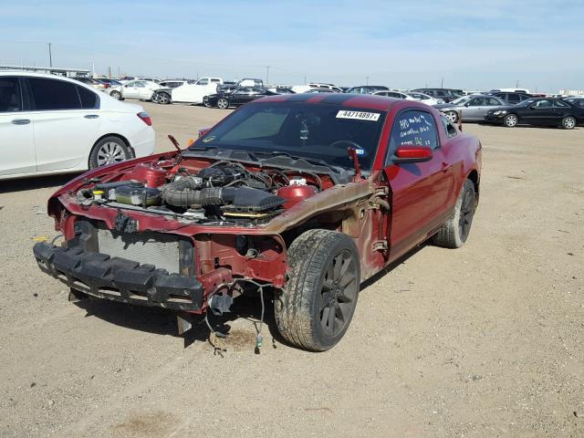 1ZVBP8AN1A5151492 - 2010 FORD MUSTANG MAROON photo 2