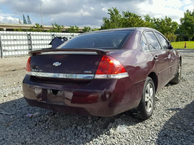 2G1WB58K979338710 - 2007 CHEVROLET IMPALA LS BURGUNDY photo 4