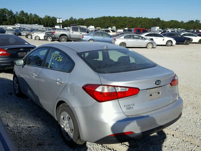 KNAFK4A69E5251363 - 2014 KIA FORTE LX SILVER photo 3