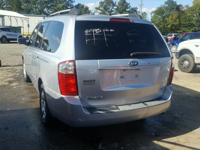 KNDMB233896275073 - 2009 KIA SEDONA SILVER photo 3