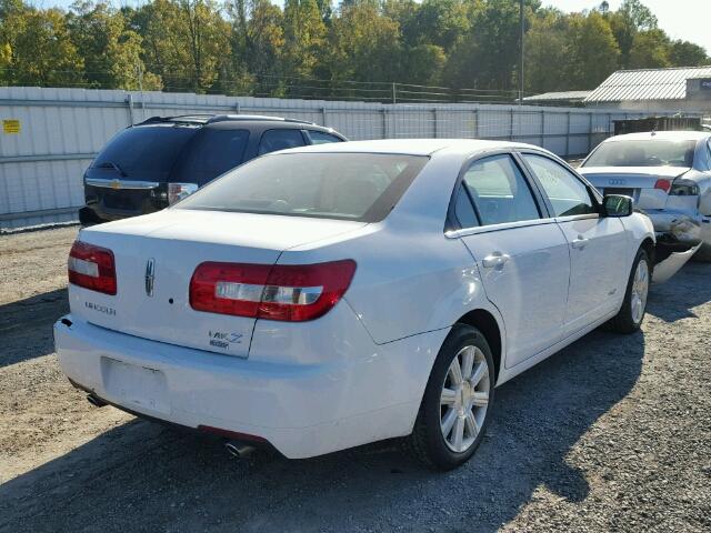 3LNHM28T27R636328 - 2007 LINCOLN MKZ WHITE photo 4