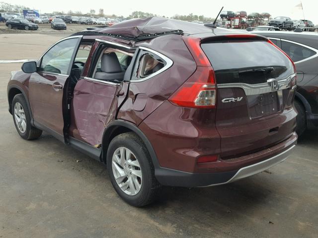 5J6RM4H7XFL046408 - 2015 HONDA CR-V EXL BURGUNDY photo 3