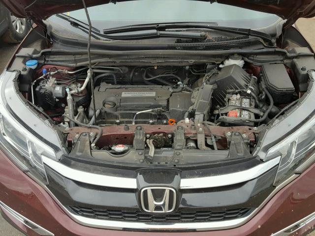 5J6RM4H7XFL046408 - 2015 HONDA CR-V EXL BURGUNDY photo 7