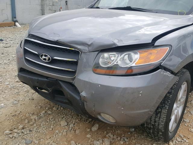 5NMSH13E17H044789 - 2007 HYUNDAI SANTA FE S GRAY photo 9