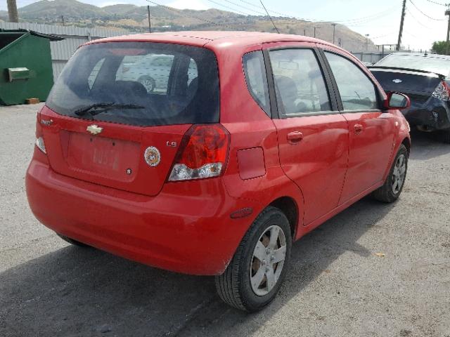 KL1TD66658B197237 - 2008 CHEVROLET AVEO BASE Қызыл фото 4