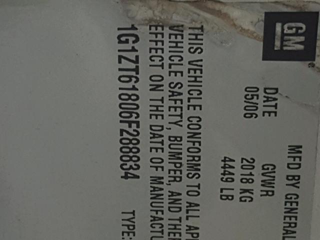 1G1ZT61806F288834 - 2006 CHEVROLET MALIBU MAX ვერცხლისფერი ფოტო 10