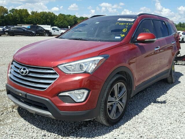 KM8SR4HF3EU080128 - 2014 HYUNDAI SANTA FE L RED photo 2