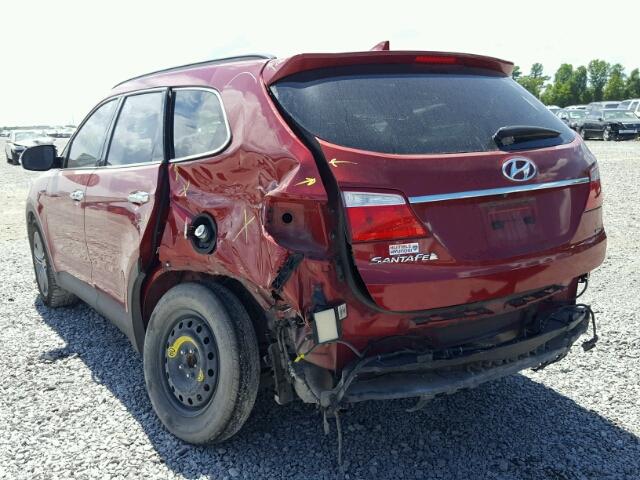 KM8SR4HF3EU080128 - 2014 HYUNDAI SANTA FE L RED photo 3