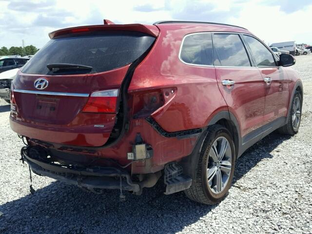 KM8SR4HF3EU080128 - 2014 HYUNDAI SANTA FE L RED photo 4