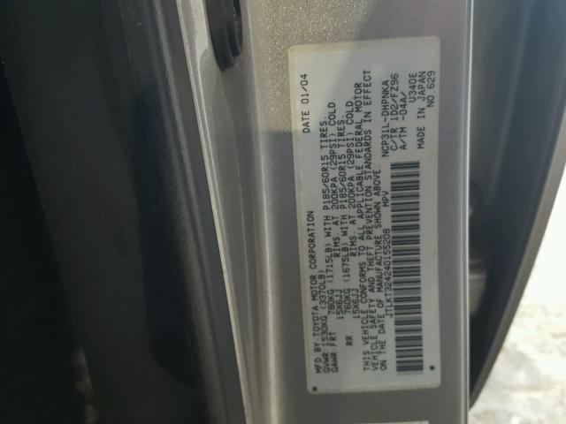 JTLKT324240155208 - 2004 TOYOTA SCION XB Күміс фото 10