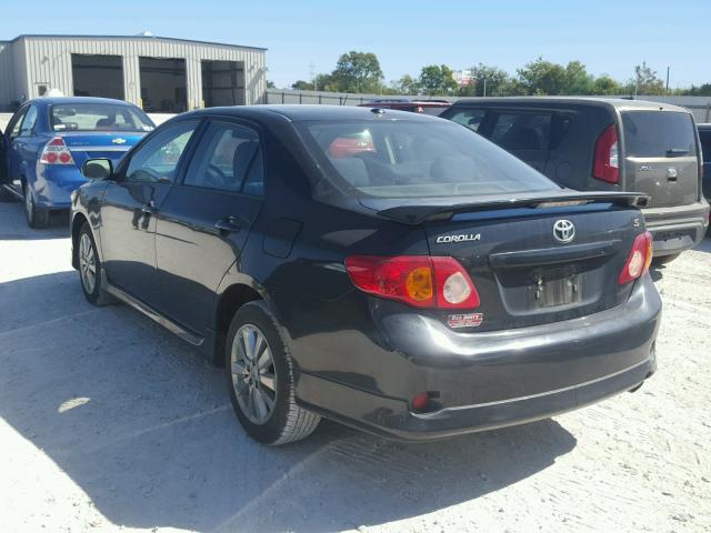 1NXBU4EE5AZ237517 - 2010 TOYOTA COROLLA BLACK photo 3