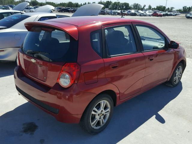 KL1TG6DE7BB133144 - 2011 CHEVROLET AVEO RED photo 4