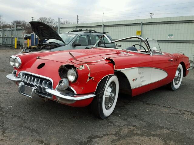 J58S102969 - 1958 CHEVROLET CORVETTE RED photo 2