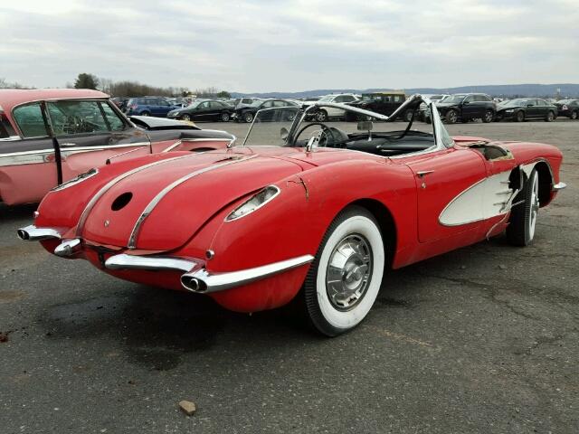 J58S102969 - 1958 CHEVROLET CORVETTE RED photo 4