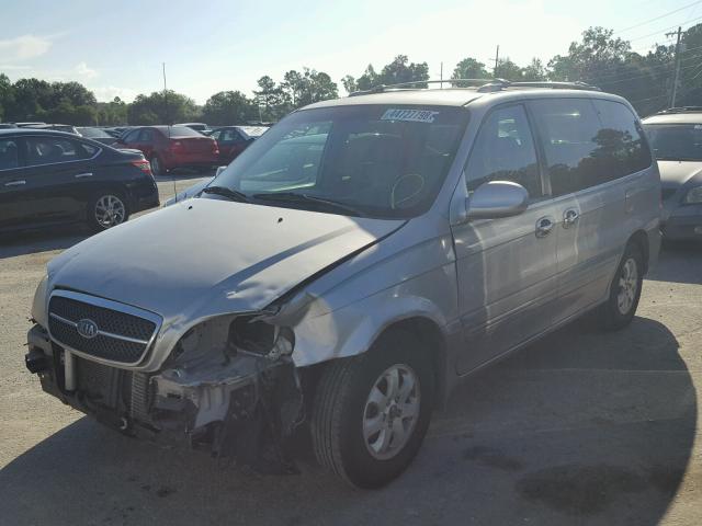 KNDUP131246506391 - 2004 KIA SEDONA EX SILVER photo 2