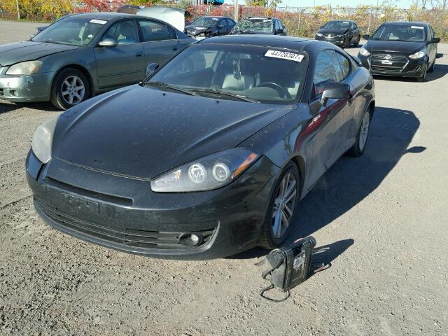 KMHHM65D68U287706 - 2008 HYUNDAI TIBURON GS BLACK photo 2