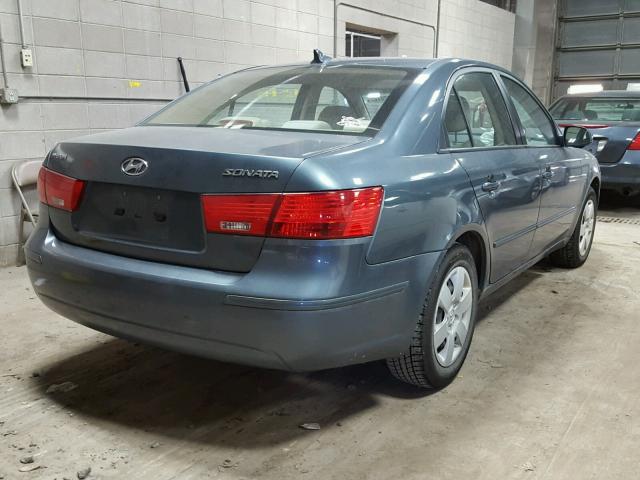 5NPET46C49H541266 - 2009 HYUNDAI SONATA BLUE photo 4