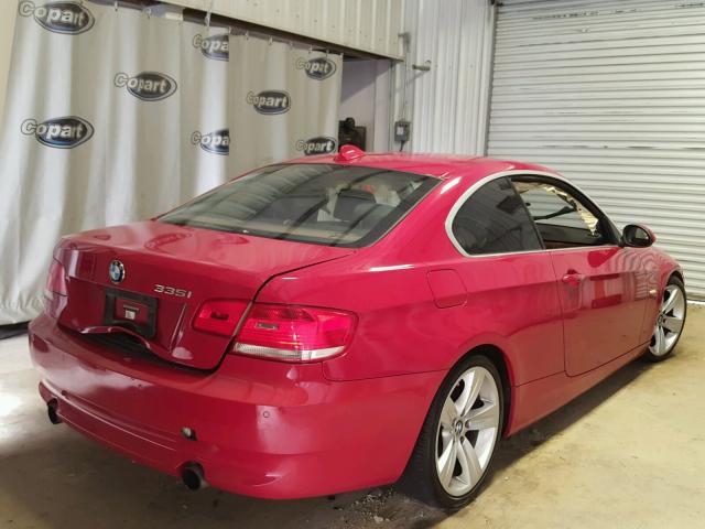 WBAWB73558P039252 - 2008 BMW 335 I RED photo 4