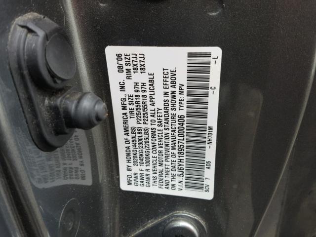 5J6YH18957L000406 - 2007 HONDA ELEMENT SC GRAY photo 10