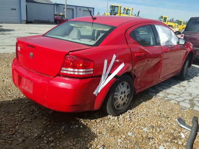 1B3LC46KX8N298514 - 2008 DODGE AVENGER SE RED photo 4