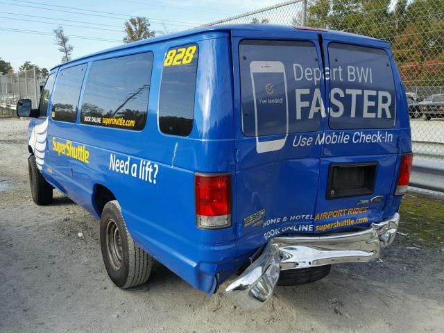 1FBSS3BL6EDA57397 - 2014 FORD ECONOLINE BLUE photo 3