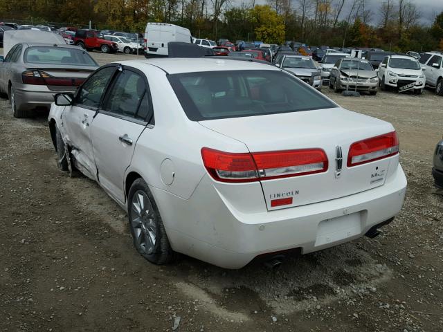 3LNDL2L3XBR750739 - 2011 LINCOLN MKZ WHITE photo 3