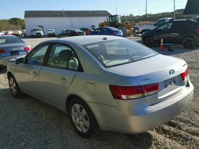 5NPET46C28H393522 - 2008 HYUNDAI SONATA GLS SILVER photo 3