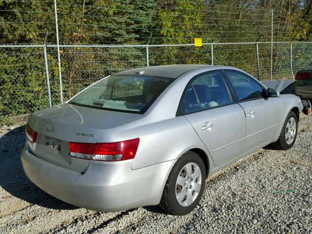 5NPET46C28H393522 - 2008 HYUNDAI SONATA GLS SILVER photo 4