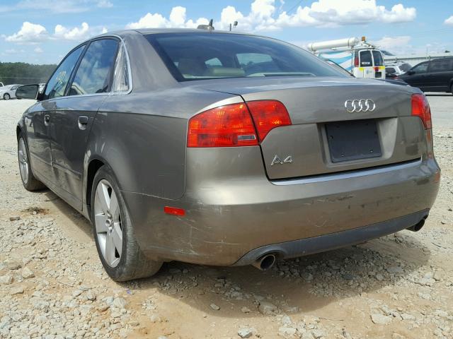 WAUAF78E85A539685 - 2005 AUDI A4 2.0T BROWN photo 3