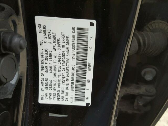 19UUA86509A009855 - 2009 ACURA TL BLACK photo 10