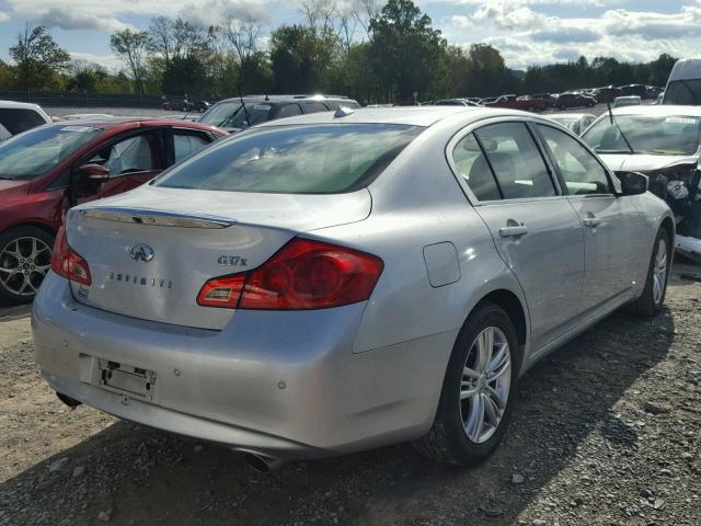 JN1CV6AR8AM460115 - 2010 INFINITI G37 SILVER photo 4