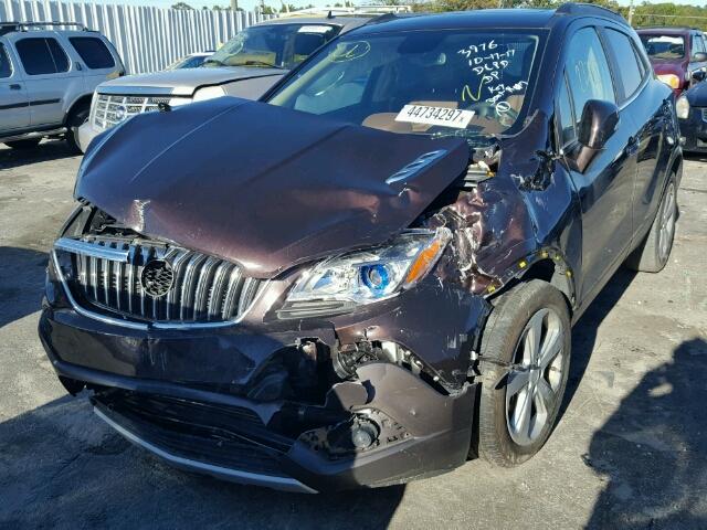 KL4CJCSB9FB080528 - 2015 BUICK ENCORE MAROON photo 2