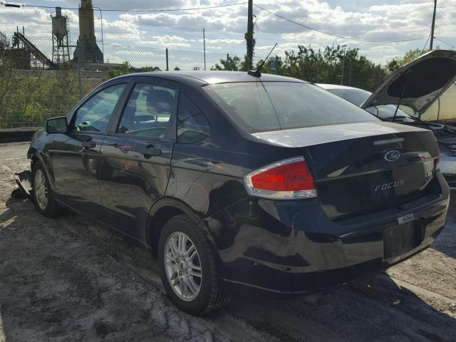 1FAHP35N49W264603 - 2009 FORD FOCUS SE BLACK photo 3