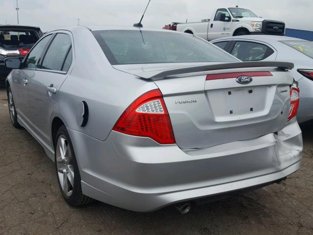 3FAHP0KC0AR115890 - 2010 FORD FUSION SPO SILVER photo 3