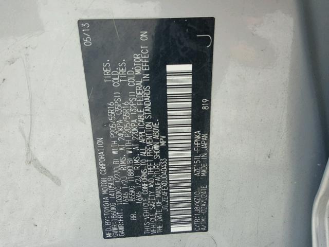 JTLZE4FEXDJ040433 - 2013 TOYOTA SCION XB Күміс фото 10