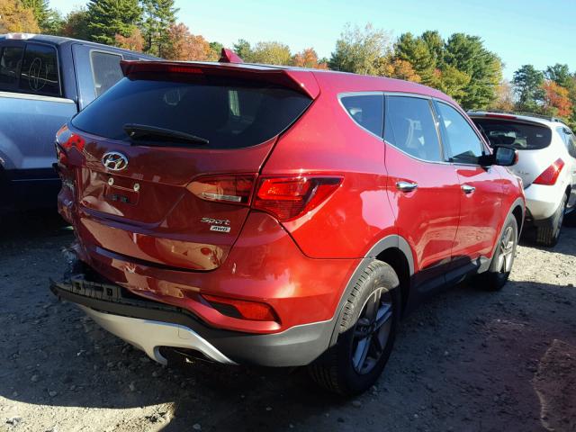 5XYZTDLB4HG492072 - 2017 HYUNDAI SANTA FE S RED photo 4