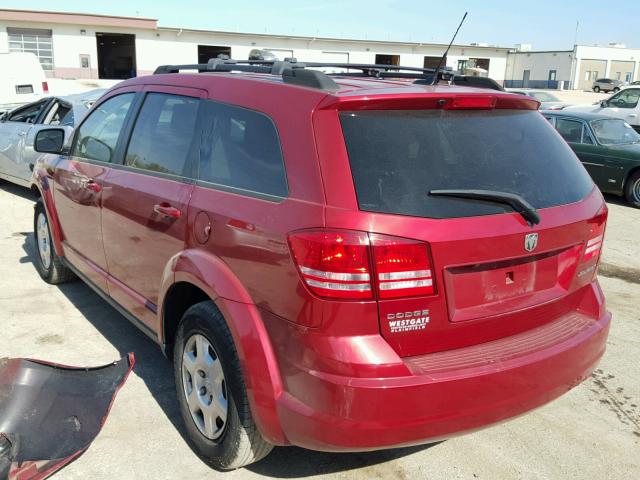 3D4PG4FB7AT257335 - 2010 DODGE JOURNEY RED photo 3