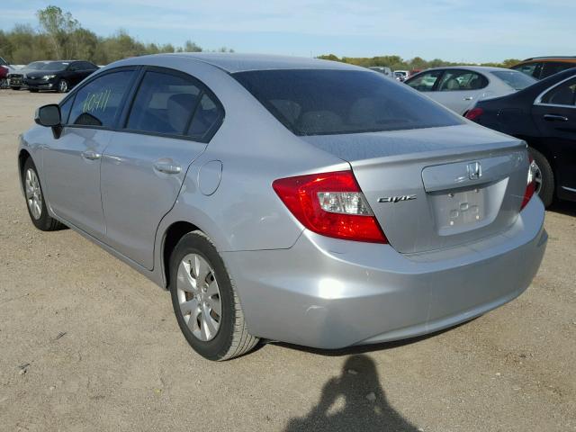 2HGFB2F58CH323961 - 2012 HONDA CIVIC LX SILVER photo 3