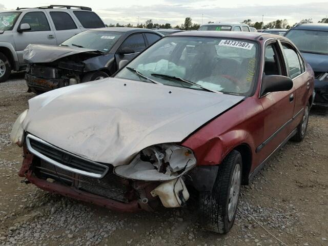 1HGEJ6674VL033553 - 1997 HONDA CIVIC LX RED photo 2