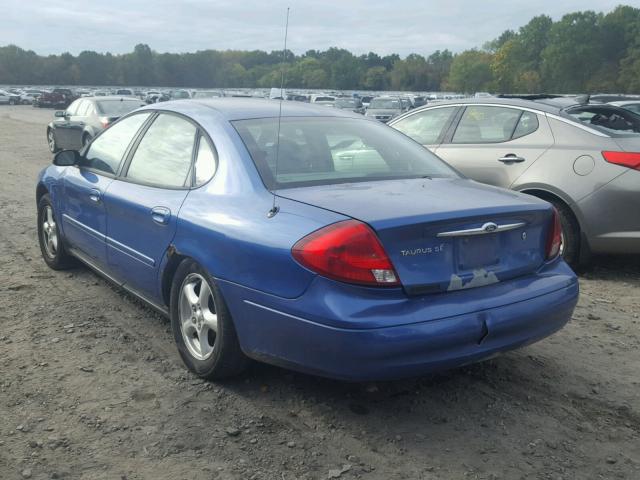 1FAFP53U23A126804 - 2003 FORD TAURUS BLUE photo 3