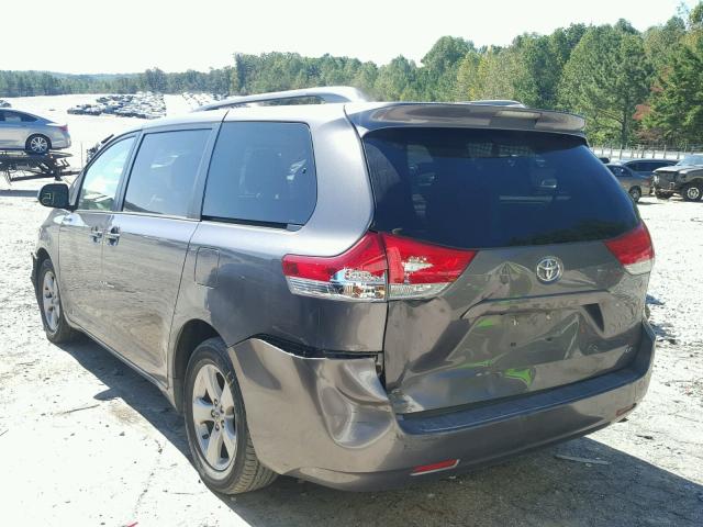 5TDKK3DC0BS159416 - 2011 TOYOTA SIENNA GRAY photo 3