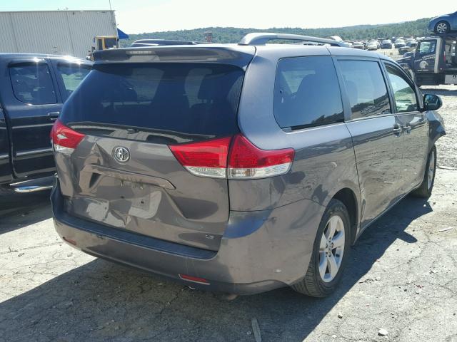 5TDKK3DC0BS159416 - 2011 TOYOTA SIENNA GRAY photo 4