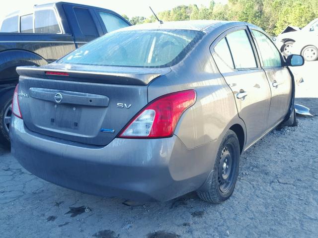 3N1CN7AP9EK462319 - 2014 NISSAN VERSA S GRAY photo 4